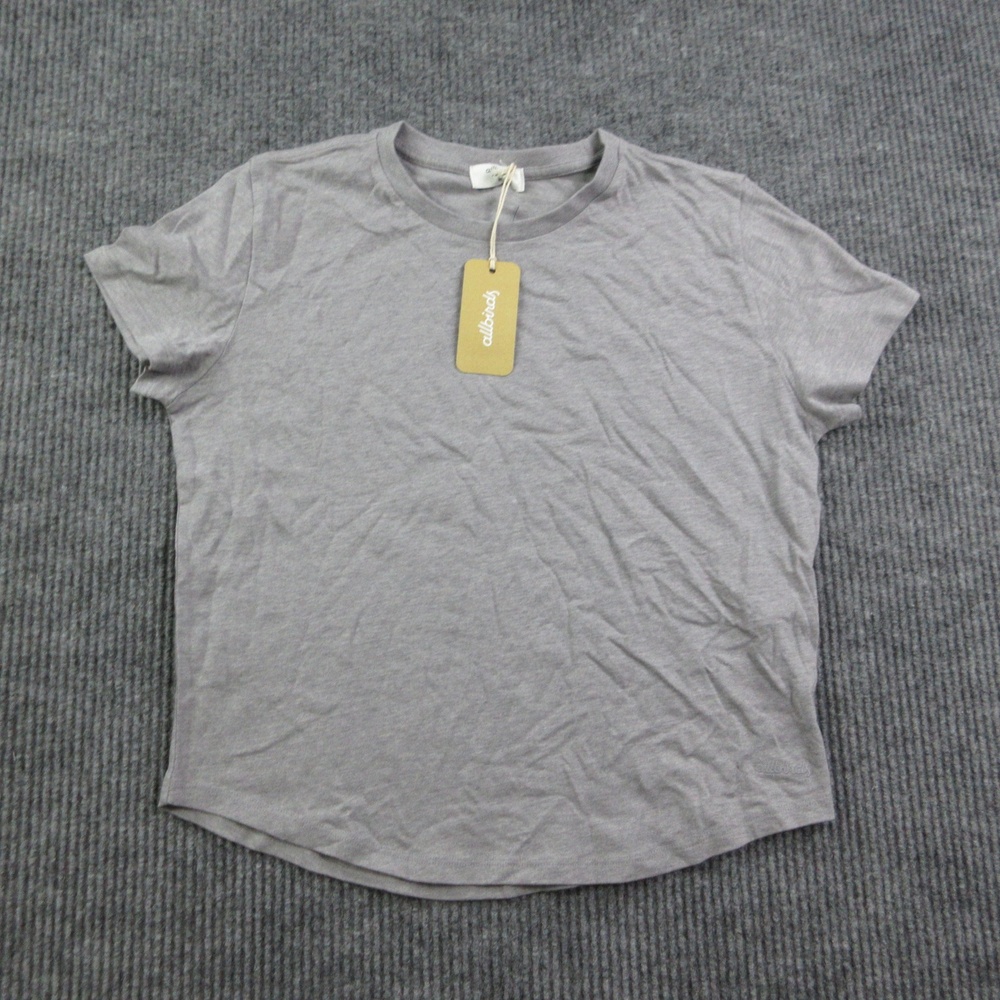 Allbirds Shirt Womens M Gray Cotton Merino Wool Tencel Crewneck Embroidered NWT